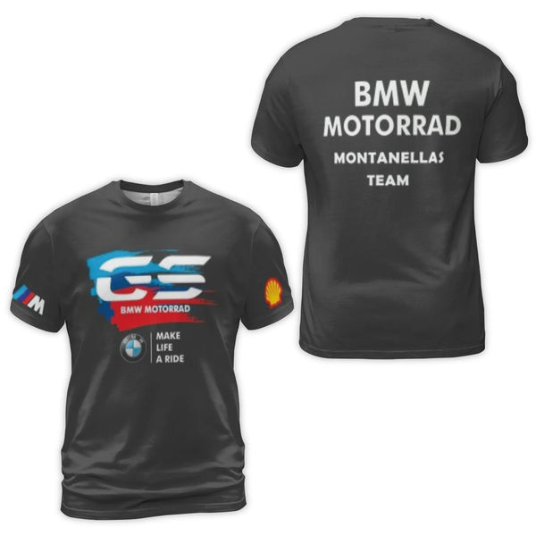 Motorcycle Racing T-Shirt | BMW Motorrad GS Graphic Tee | Premium Polyester Blend Jersey | Gift for Biker Enthusiasts