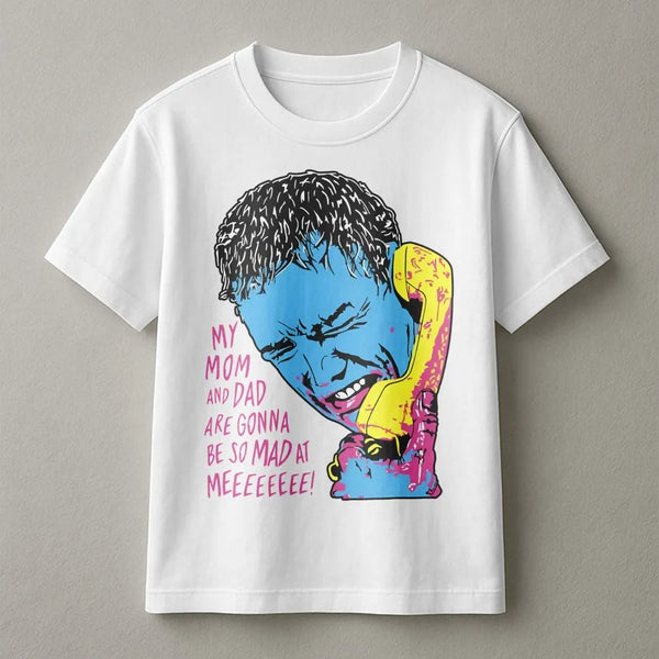 My Mom And Dad Are Gonna Be So Mad At Me T-Shirt | Retro Pop Art Graphic Tee | 100% Premium Cotton | Funny Sarcastic Quote Gi