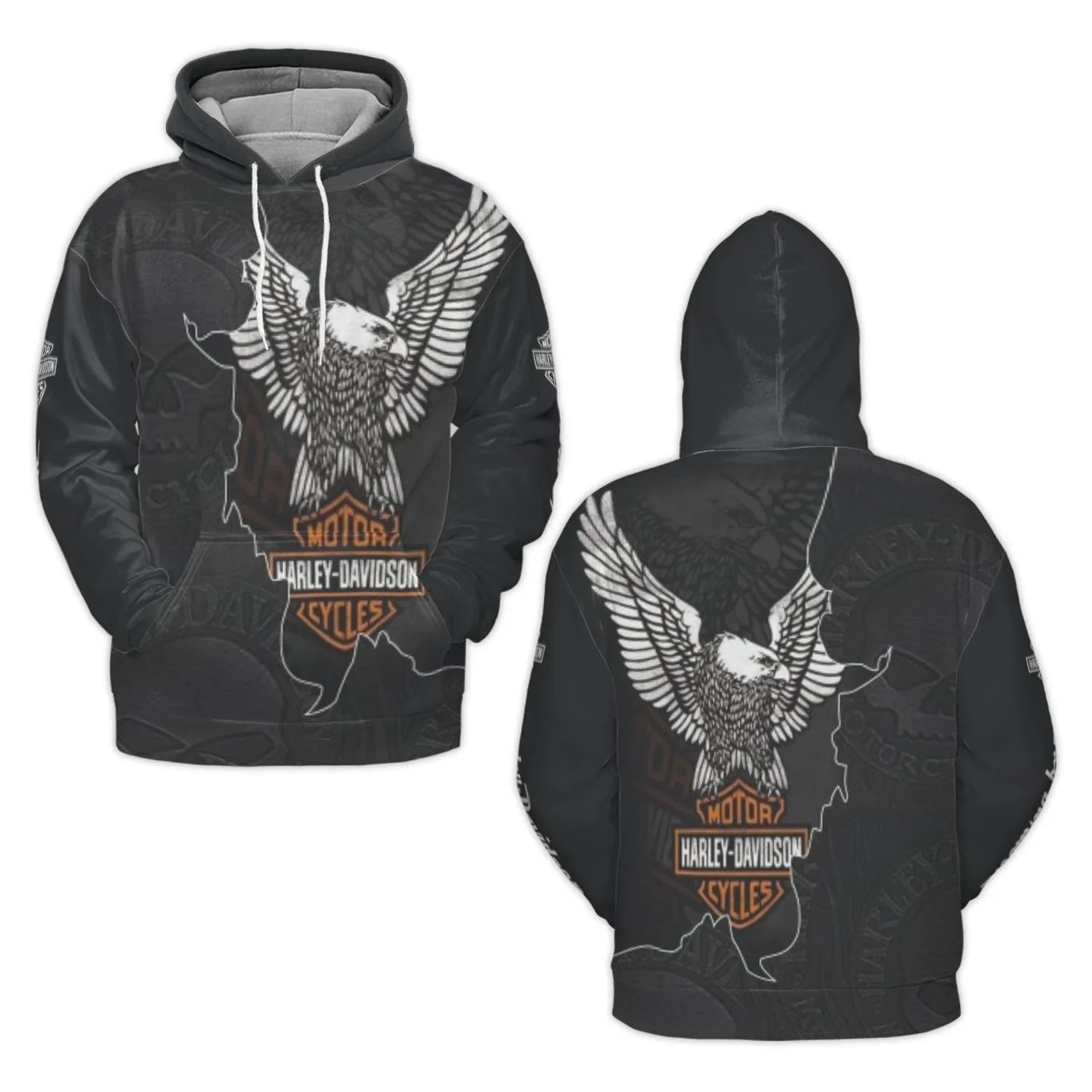 American Eagle 3D Graphic Hoodie | Motorcycle Biker Style Pullover | Premium Brushed Fleece Lining | Unisex Gift For Motorcyc