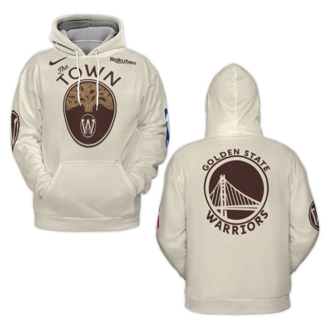 Golden State Warriors 3D Hoodie | The Town Graphic Print | Brushed Fleece Pullover | Unisex Basketball Fan Gift