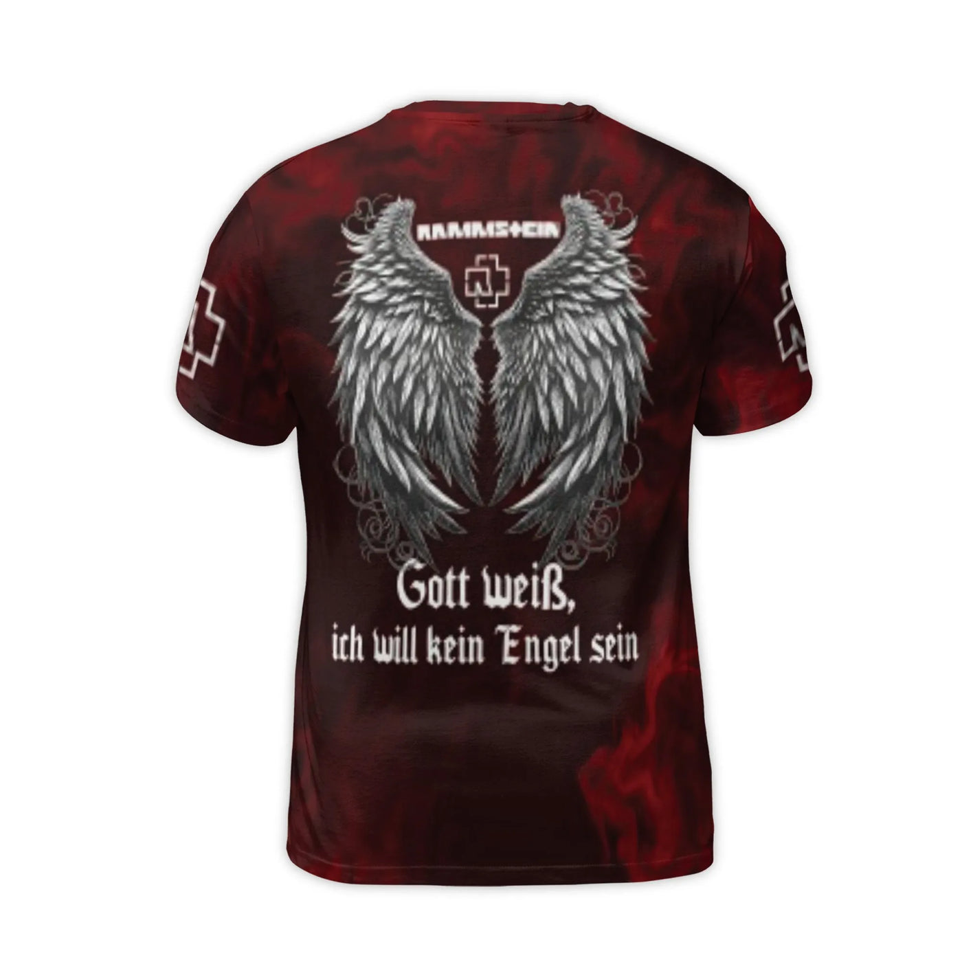 Rammstein Band T-Shirt | Gott Weiß Ich Will Kein Engel Sein Graphic Print | Premium Polyester Blend | Music Fan Apparel Gift