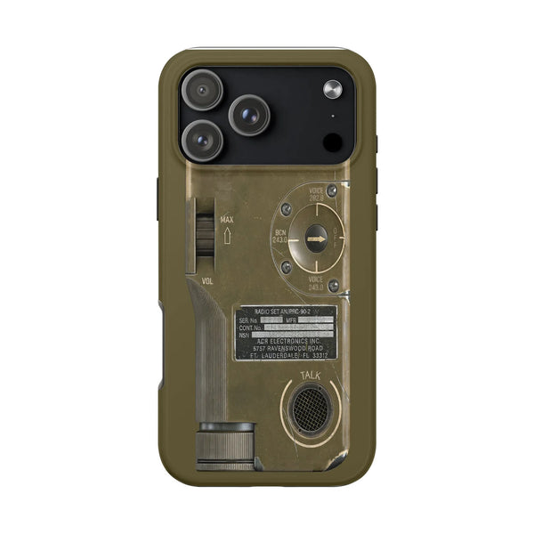 Military Radio iPhone Case | Vintage Walkie Talkie Graphic | Dual-Layer Tough Protection | Collector's Gift for Military Enth