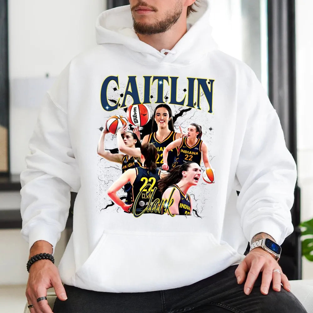 Caitlin Clark WNBA Basketball Hoodie | Vintage 90s Graphic Style | Premium Cotton Blend | Gift for Indiana Fever Fans & Sport