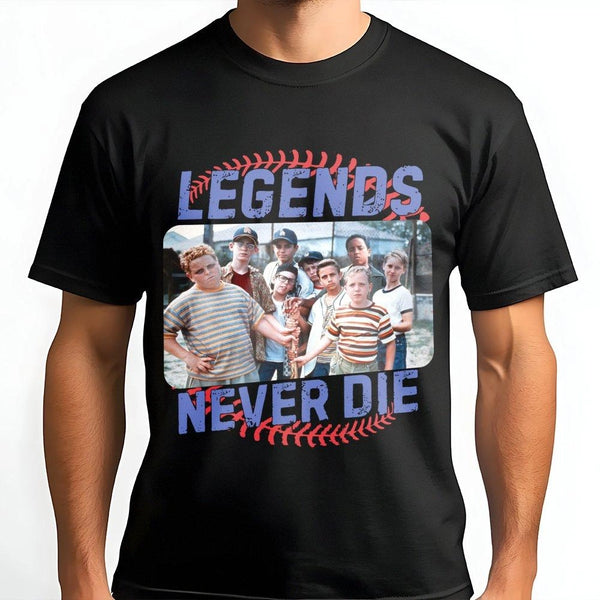 Legends Never Die T-Shirt | Retro 90s Baseball Movie Graphic Tee | Premium Cotton Casual Wear | Nostalgic Gift for Movie Fans