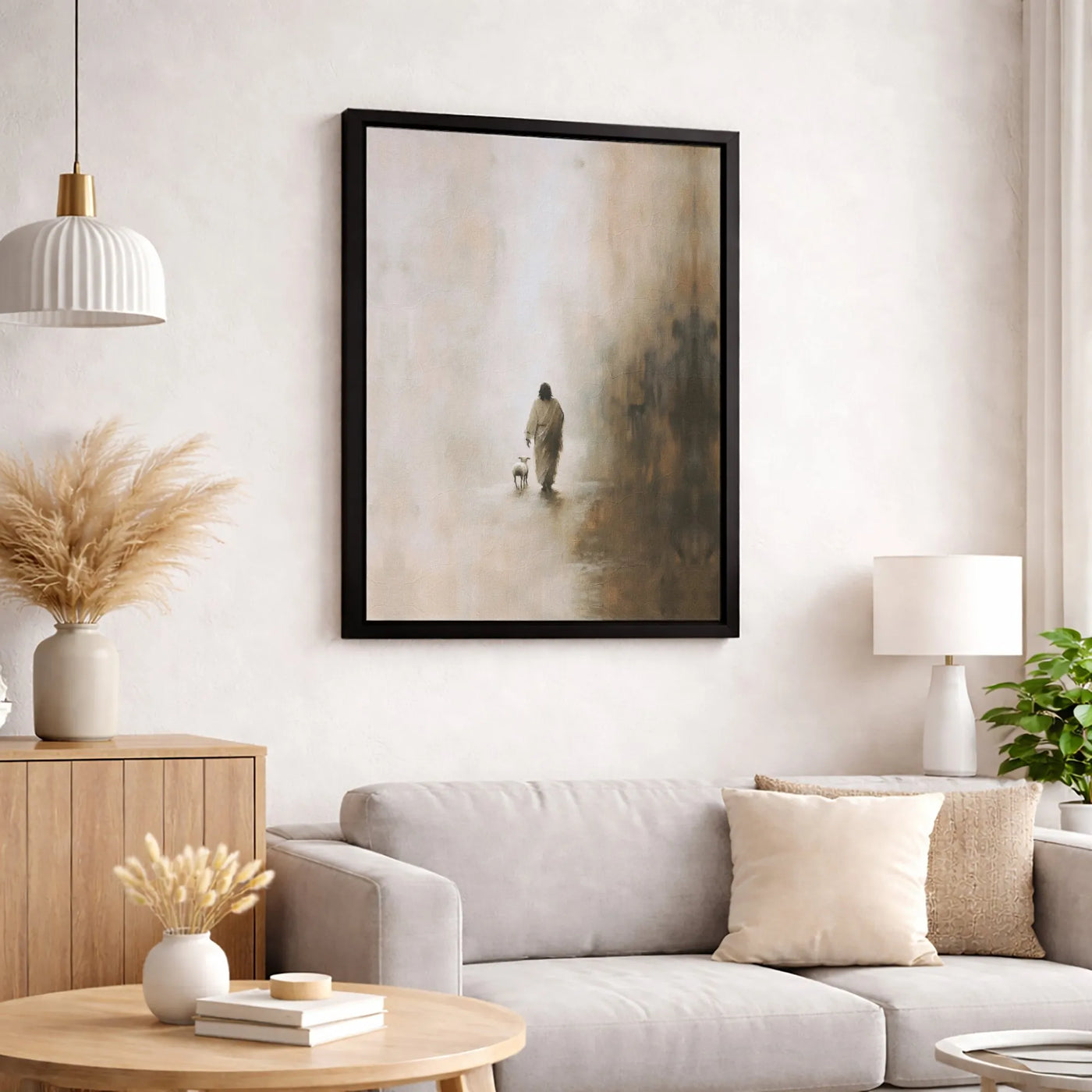 Good Shepherd Wall Art | Jesus Walking With Lamb Print | Premium 1.25" Gallery Wrap Canvas | Christian Home Decor & Religious