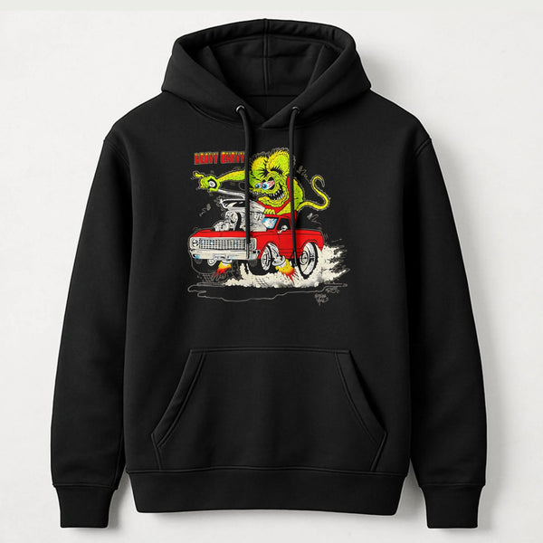 Hot Rod Monster Hoodie | Ed Roth Style Heavy Chevy Graphic | Premium Cotton Blend | Gift For Classic Car Enthusiasts And Hot 
