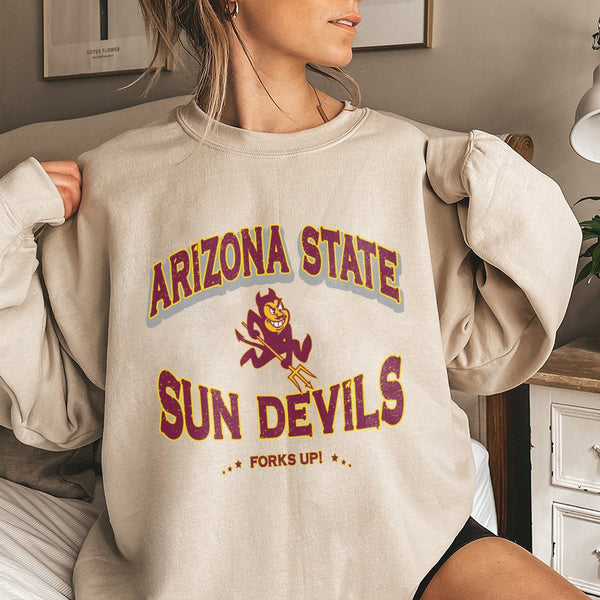 Arizona State Sun Devils Sweatshirt | Retro Sparky Mascot Design | Premium Cotton Blend | Gift for ASU Students Alumni and Fa