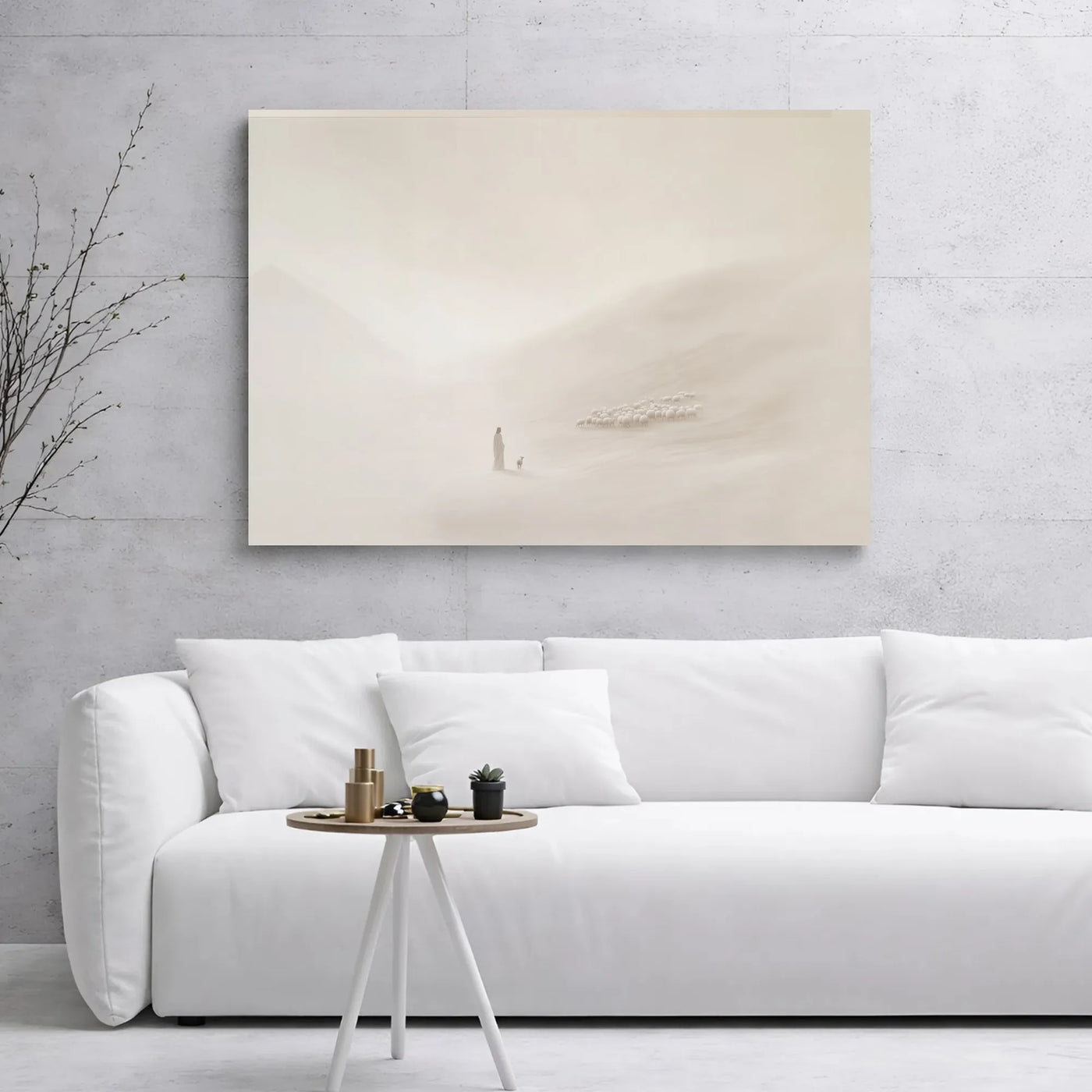 Jesus The Good Shepherd Canvas | Minimalist Christian Wall Art | Premium Gallery Wrap Print | Religious Home Decor Gift