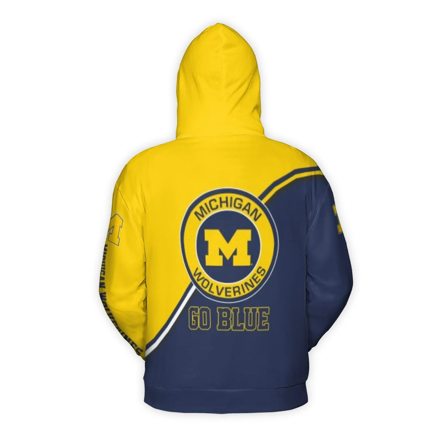 Michigan Wolverines Hoodie | Go Blue 3D Graphic Pullover | Premium Brushed Fleece Knit | Unisex Sports Fan Gift for Adults