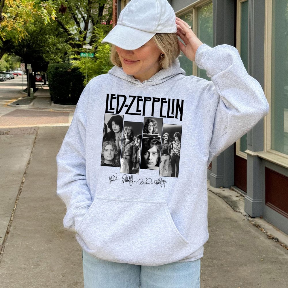 Led Zeppelin Rock Band Hoodie | Iconic 70s Music Graphic Sweatshirt | Premium Cotton Blend | Vintage Style Concert Gift for C