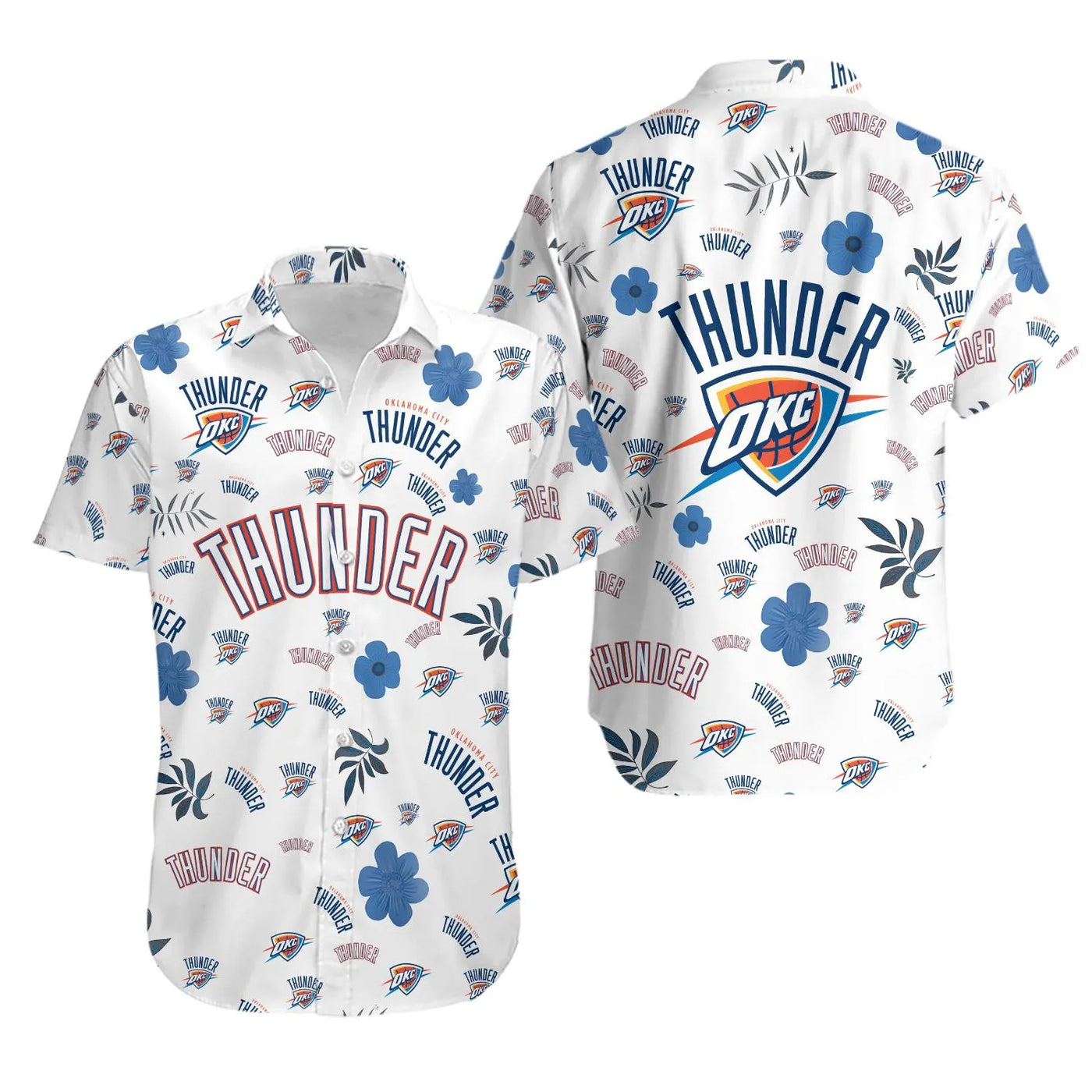 Oklahoma City Basketball Hawaiian Shirt | All-Over Team Logo Print | Lightweight Tropical Summer Wear | Perfect Gift for Bask