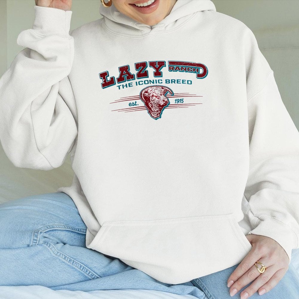 Lazy J Ranch Cattle Hoodie | Vintage Western Bull Graphic | Soft Cotton-Blend Unisex Pullover | Premium Rancher Gift for Farm