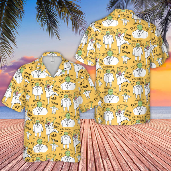 Once in a Lifetime Hawaiian Shirt | David Byrne Frog All Over Print | Premium Woven Polyester | Gift for Talking Heads Fan