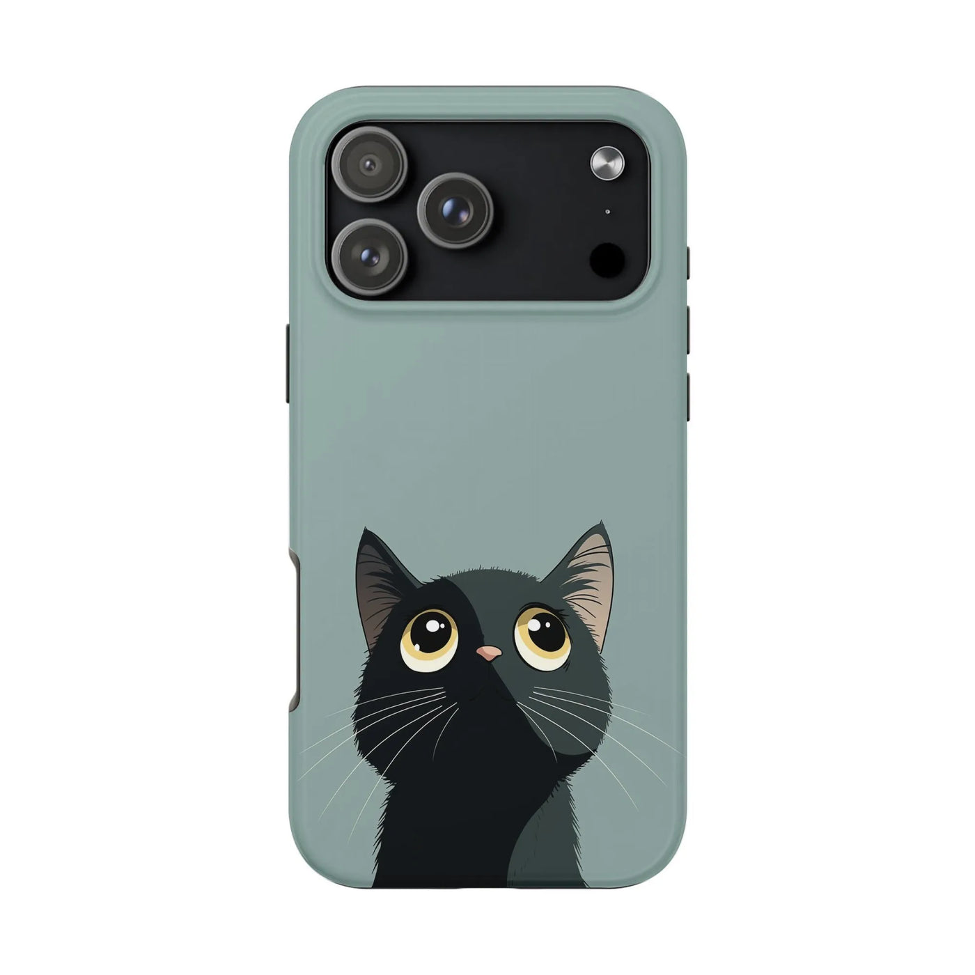 Cute Black Cat iPhone Case | Minimalist Peeking Kitty Design | Dual Layer Protective Cover | Premium Gift for Cat Lover