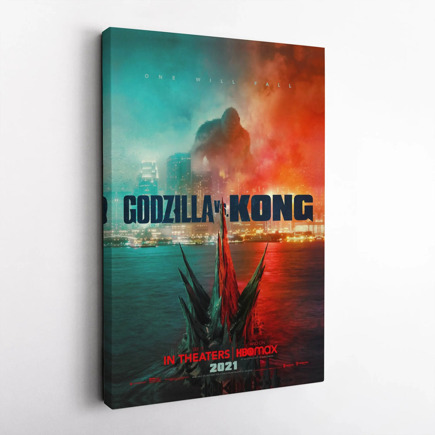 Godzilla vs Kong Movie Poster | Cinematic Monster Battle Art | Premium Gallery Canvas | Wall Decor Gift for Sci-Fi Fans