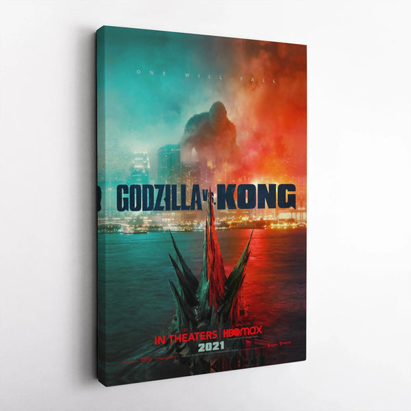 Godzilla vs Kong Movie Poster | Cinematic Monster Battle Art | Premium Gallery Canvas | Wall Decor Gift for Sci-Fi Fans