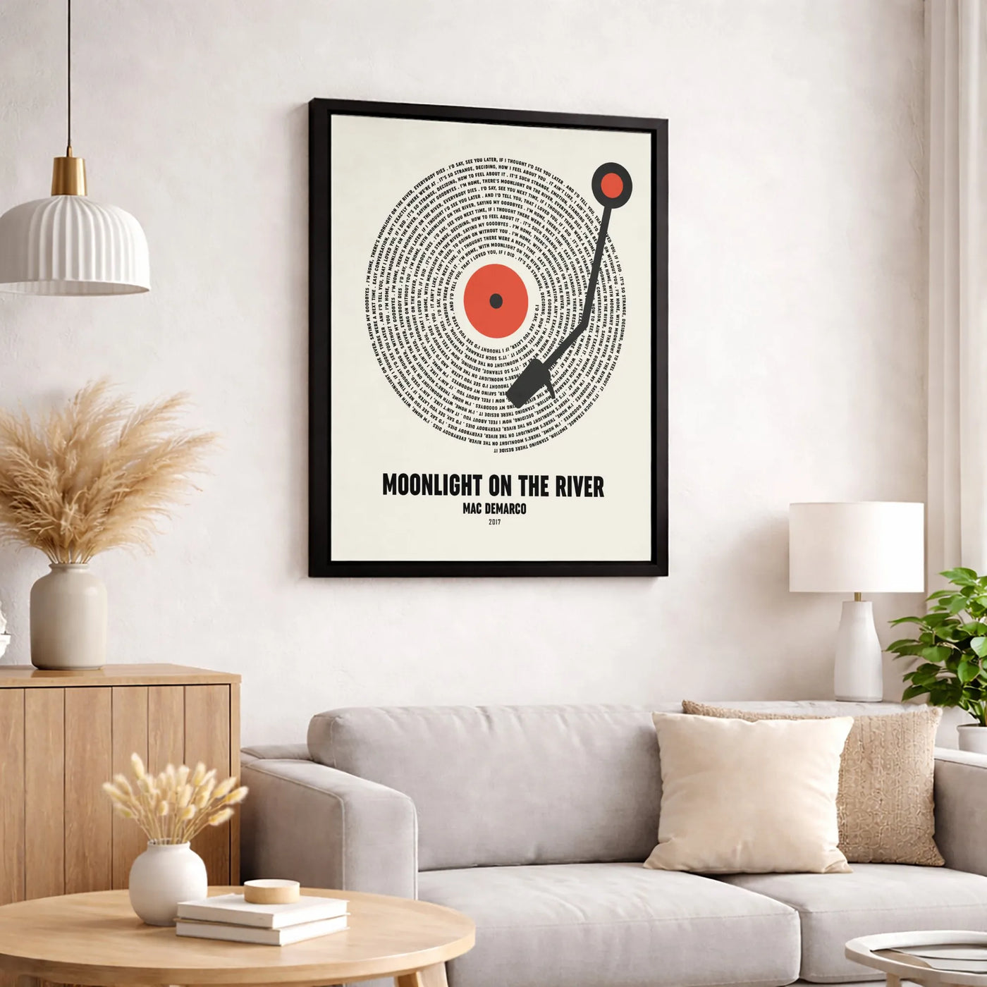 Mac DeMarco Moonlight On The River Lyrics Canvas | Vinyl Record Wall Art Print | Premium 1.25 Inch Gallery Wrap | Music Lover