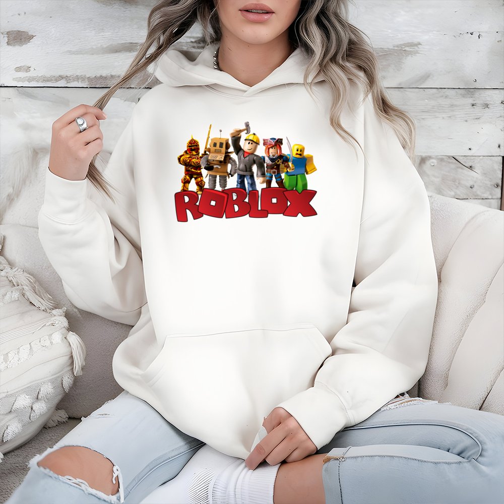Gaming Character Hoodie | Roblox Inspired Graphic Print | Soft Cotton-Blend Fleece | Premium Birthday Gift for Kids and Gamer