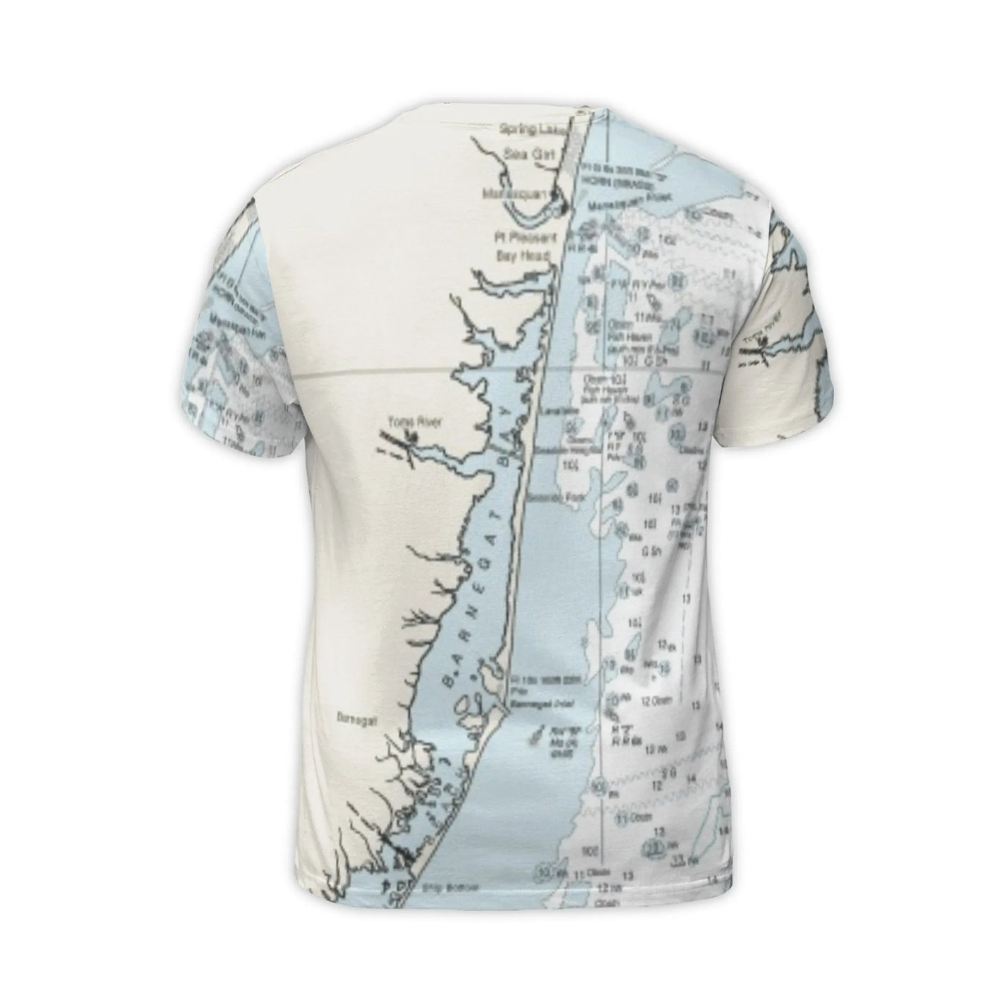 Barnegat Bay Nautical Map 3D T-Shirt | Toms River Point Pleasant Chart Print | Premium Jersey Summer Tee | Gift for Boaters a