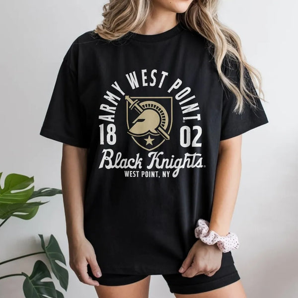 Army West Point T-Shirt | Black Knights Mascot Graphic | Premium 100% Cotton Tee | Gift for Military Academy Alumni & Fans