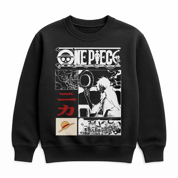 One Piece Anime Sweatshirt | Luffy Gear 5 Nika Graphic Print | Cotton Polyester Blend | Unisex Fan Gift & Streetwear