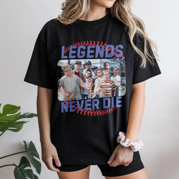 Legends Never Die T-Shirt | Retro 90s Baseball Movie Graphic Tee | Premium Cotton Casual Wear | Nostalgic Gift for Movie Fans