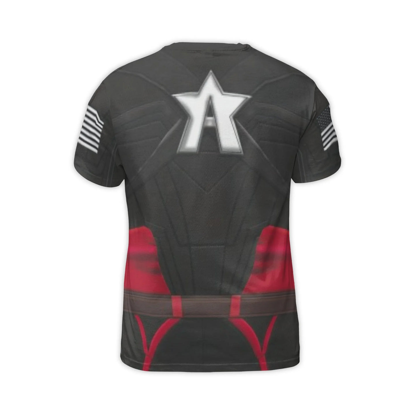 Superhero Tactical Armor T-Shirt | Patriotic American Flag Graphic | 3D All-Over Print Stretch Jersey | Premium Cosplay Gift 