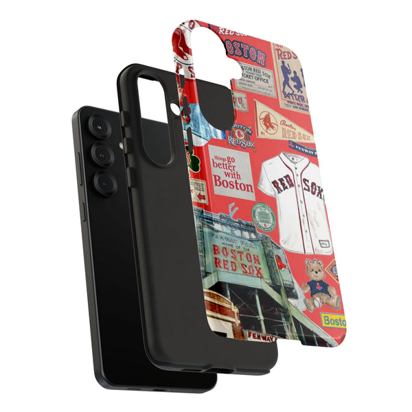Baseball Stadium Phone Case | Fenway Park Vintage Collage Art | Dual-Layer Polycarbonate | Premium Gift for Boston Fans