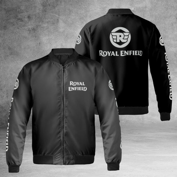 Royal Enfield Bomber Jacket | Motorcycle Heritage Logo Graphic | Durable Nylon Streetwear | Premium Gift for Motorcycle Rider