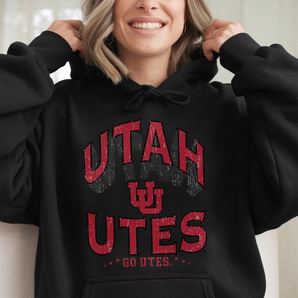 Utah Utes Hoodie | Distressed Block U Graphic | Premium Cotton Blend Sweatshirt | Gift for College Football Fans