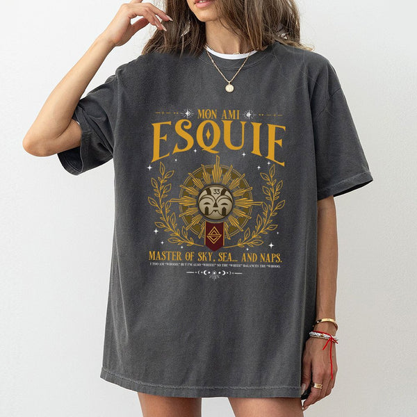 Esquie Graphic T-Shirt | Master of Sky Sea and Naps Fantasy Art | Premium Soft Cotton | Gaming Gift for RPG Fans