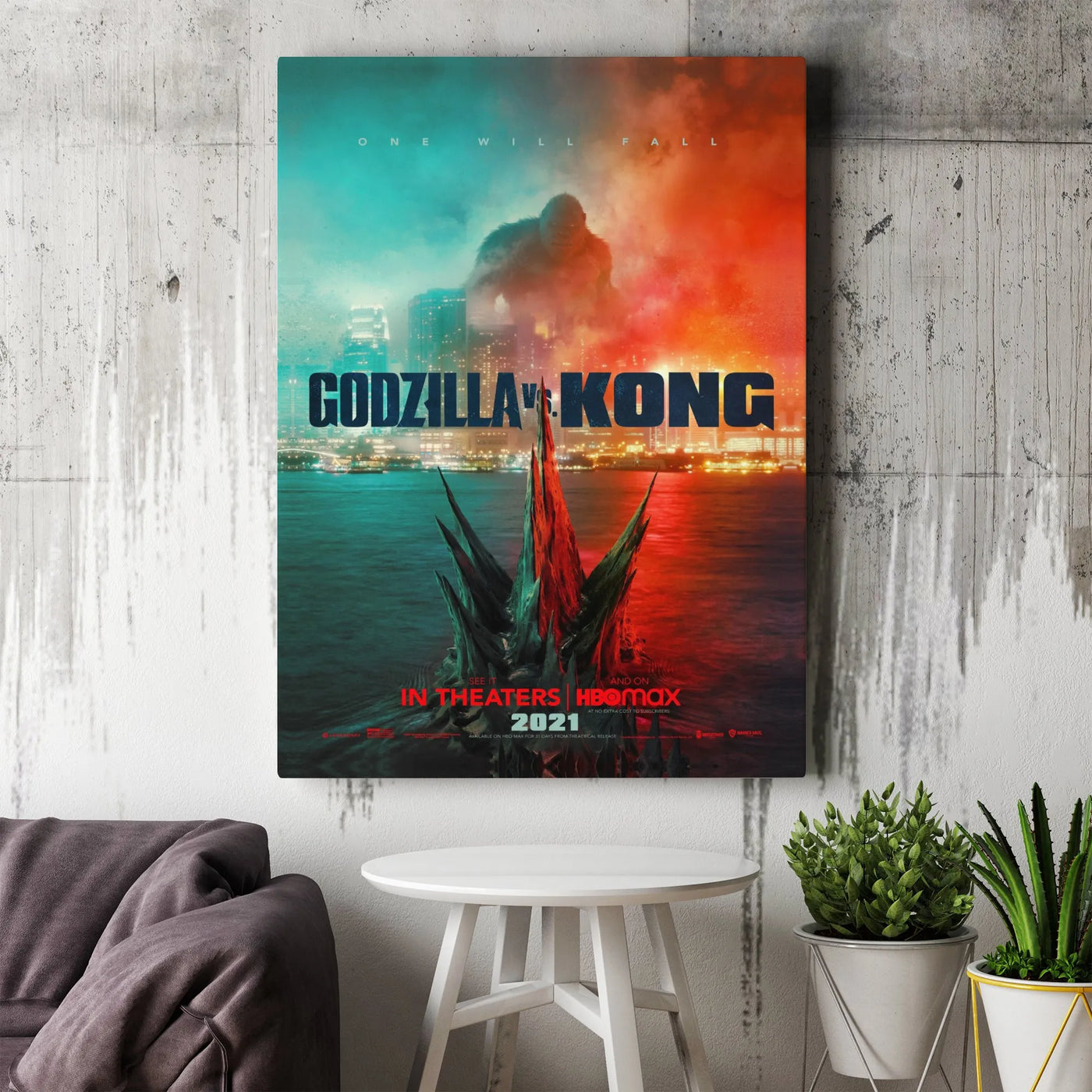 Godzilla vs Kong Movie Poster | Cinematic Monster Battle Art | Premium Gallery Canvas | Wall Decor Gift for Sci-Fi Fans