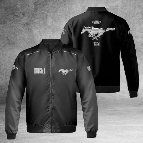 Ford Mustang Mach 1 Bomber Jacket | Running Pony Logo Streetwear | Durable Nylon Construction | Premium Gift for Car Enthusia