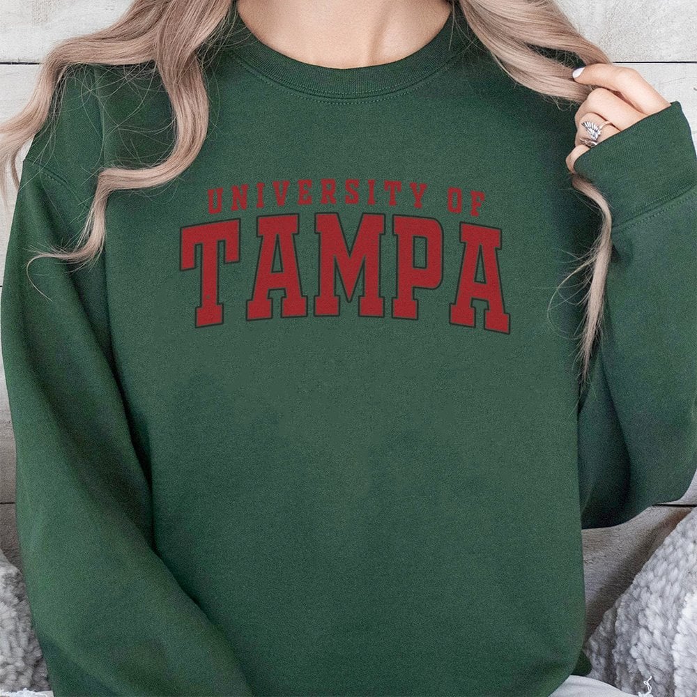 University Of Tampa Sweatshirt | Vintage College Logo Graphic | Premium Cotton Blend | Gift For Student Alumni Faculty