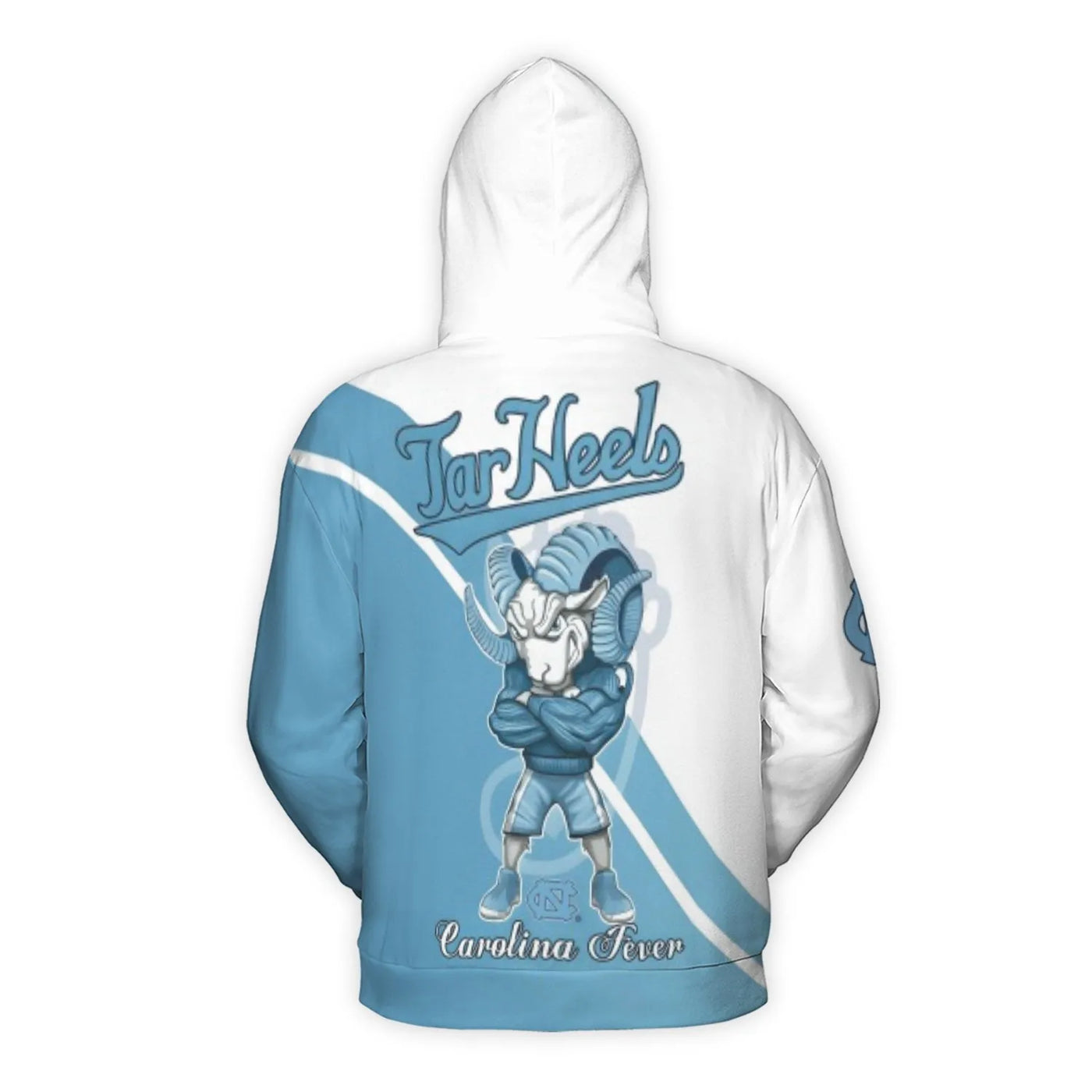 Tar Heels 3D Hoodie | Rameses Mascot Graphic Print | Premium Polyester Fleece | Unisex Carolina University Fan Gift