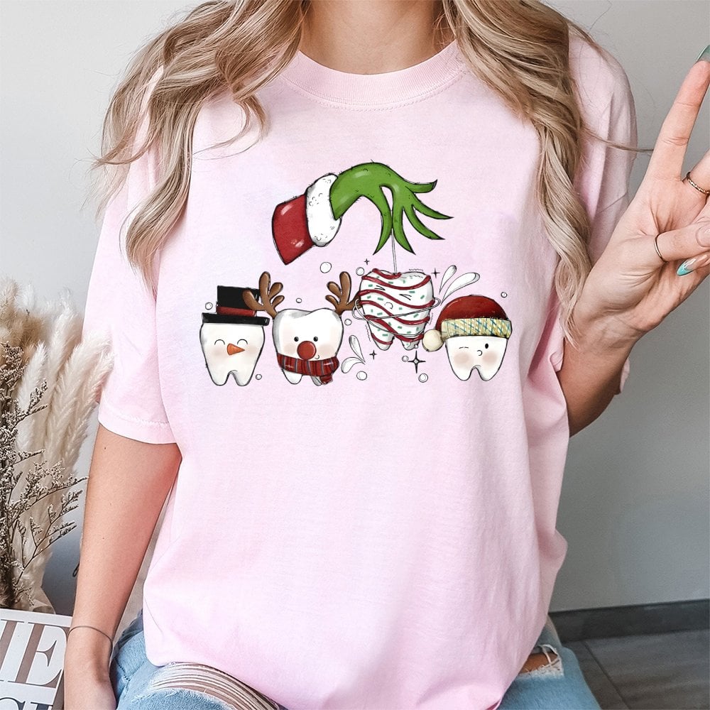 Dentist Christmas T-Shirt | Funny Holiday Tooth Design | Soft Premium Cotton Tee | Dental Hygienist Gift for Him or Her