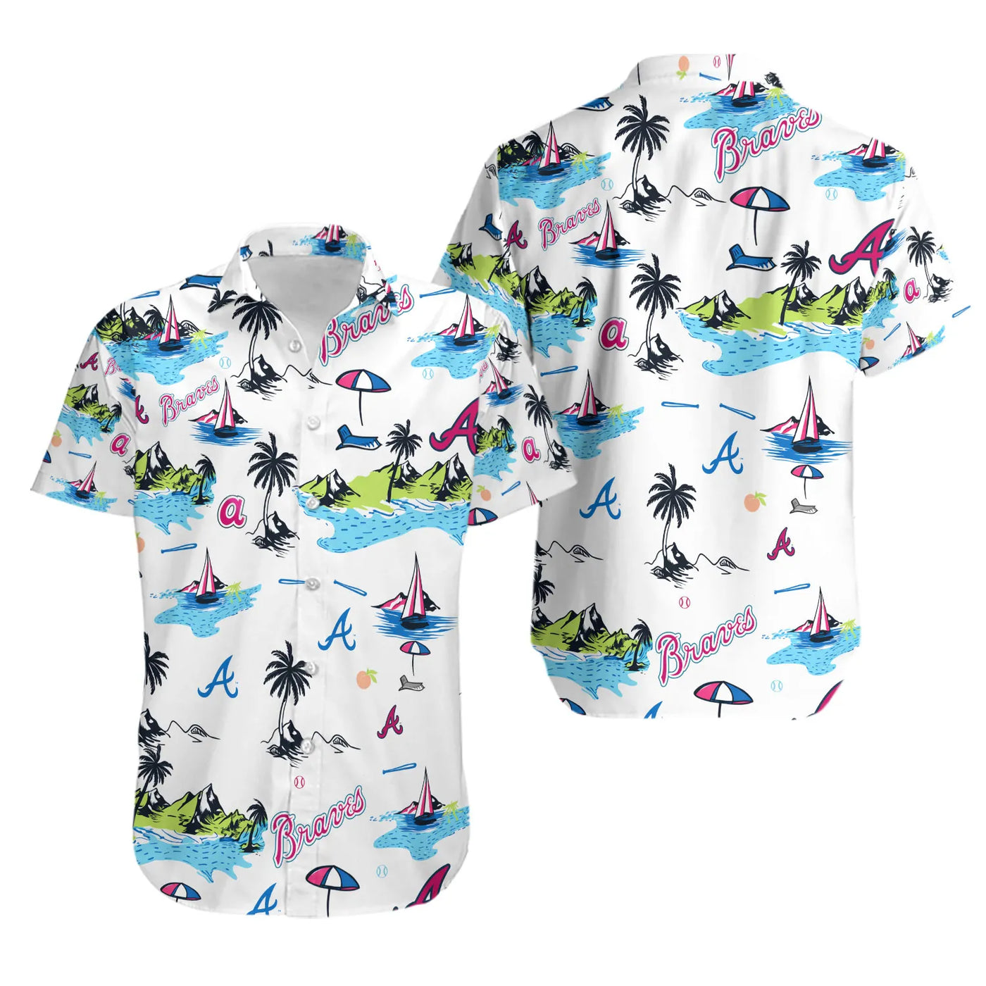 Atlanta Baseball Tropical Hawaiian Shirt | Atlanta Team Logo Print | Breathable Summer Fabric | Premium Fan Gift For Men And 