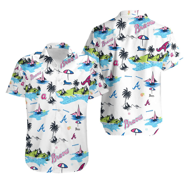 Atlanta Baseball Tropical Hawaiian Shirt | Atlanta Team Logo Print | Breathable Summer Fabric | Premium Fan Gift For Men And 