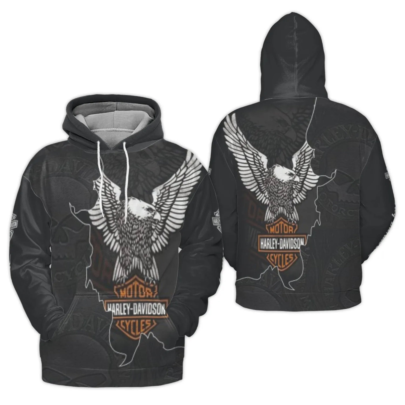 American Eagle 3D Graphic Hoodie | Motorcycle Biker Style Pullover | Premium Brushed Fleece Lining | Unisex Gift For Motorcyc