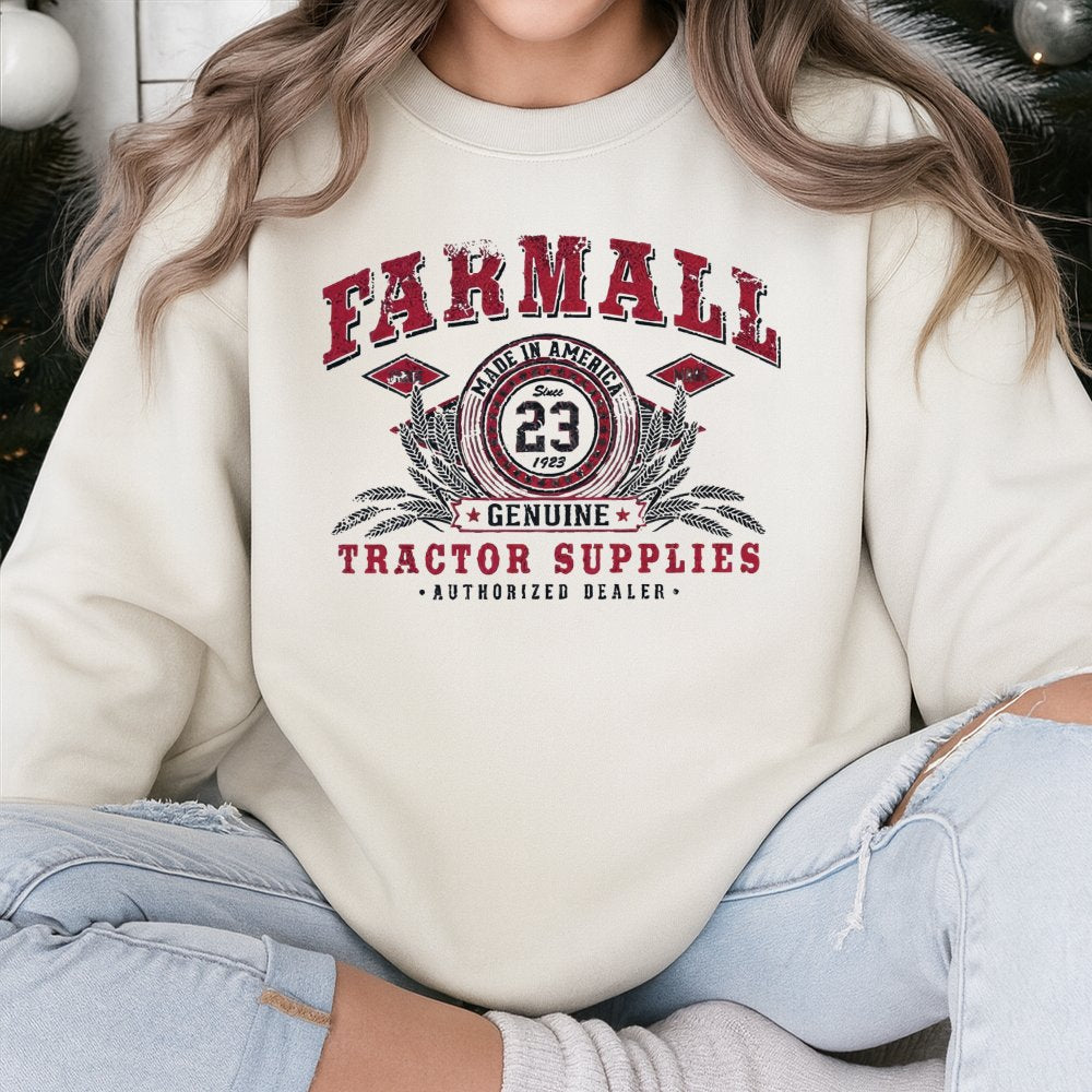 Farmall Tractor Sweatshirt | Vintage Authorized Dealer Graphic | Premium Cotton Blend | Retro Farm Equipment Gift for Farmers