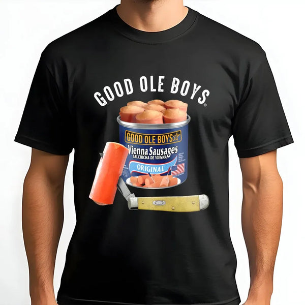 Vienna Sausage T-Shirt | Funny Retro Country Food Graphic | Premium Soft Cotton Tee | Gift for Southern BBQ and Cookout Fans