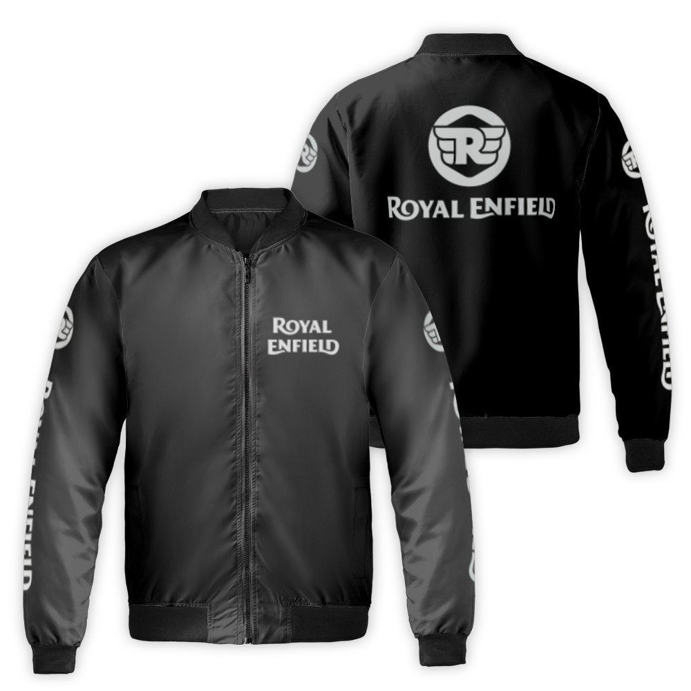 Royal Enfield Bomber Jacket | Motorcycle Heritage Logo Graphic | Durable Nylon Streetwear | Premium Gift for Motorcycle Rider