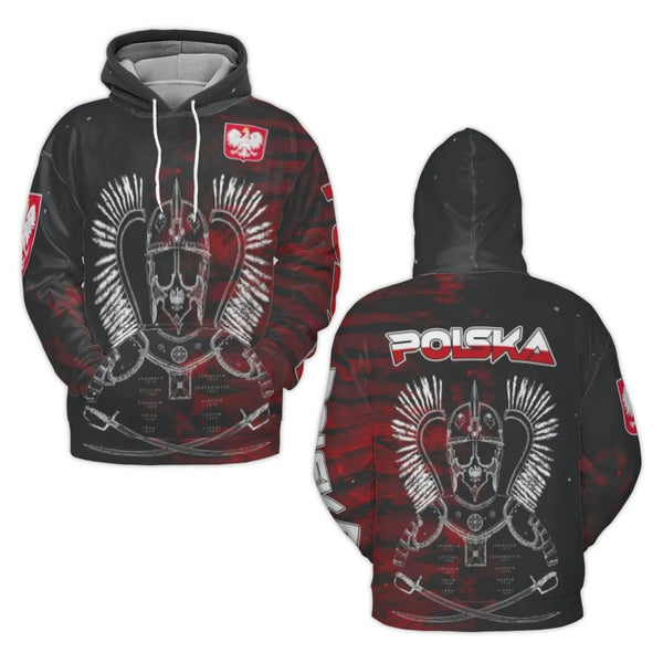 Polish Winged Hussar Hoodie | Historical Poland Eagle Coat of Arms | Premium All-Over Print 3D Sweatshirt | Patriotic Gift fo