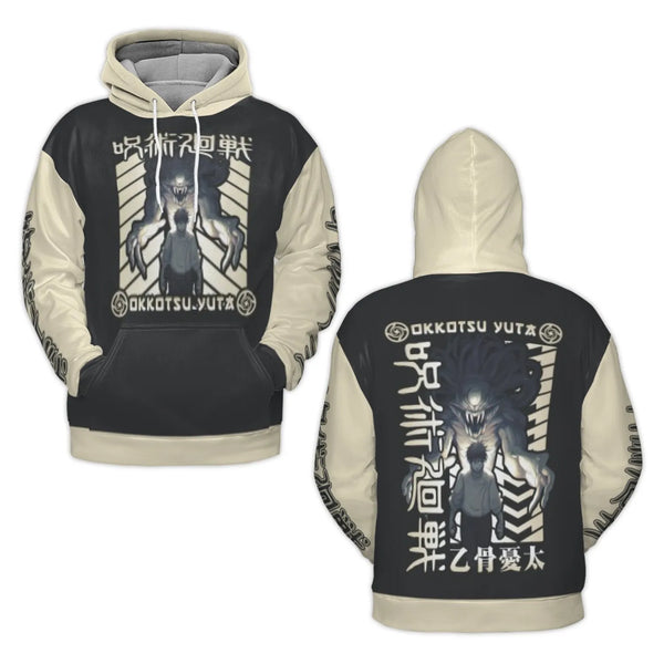 Jujutsu Kaisen Hoodie | Yuta Okkotsu & Rika Anime Graphic Print | Premium Polyester Brushed Fleece | Unisex Streetwear Gift f