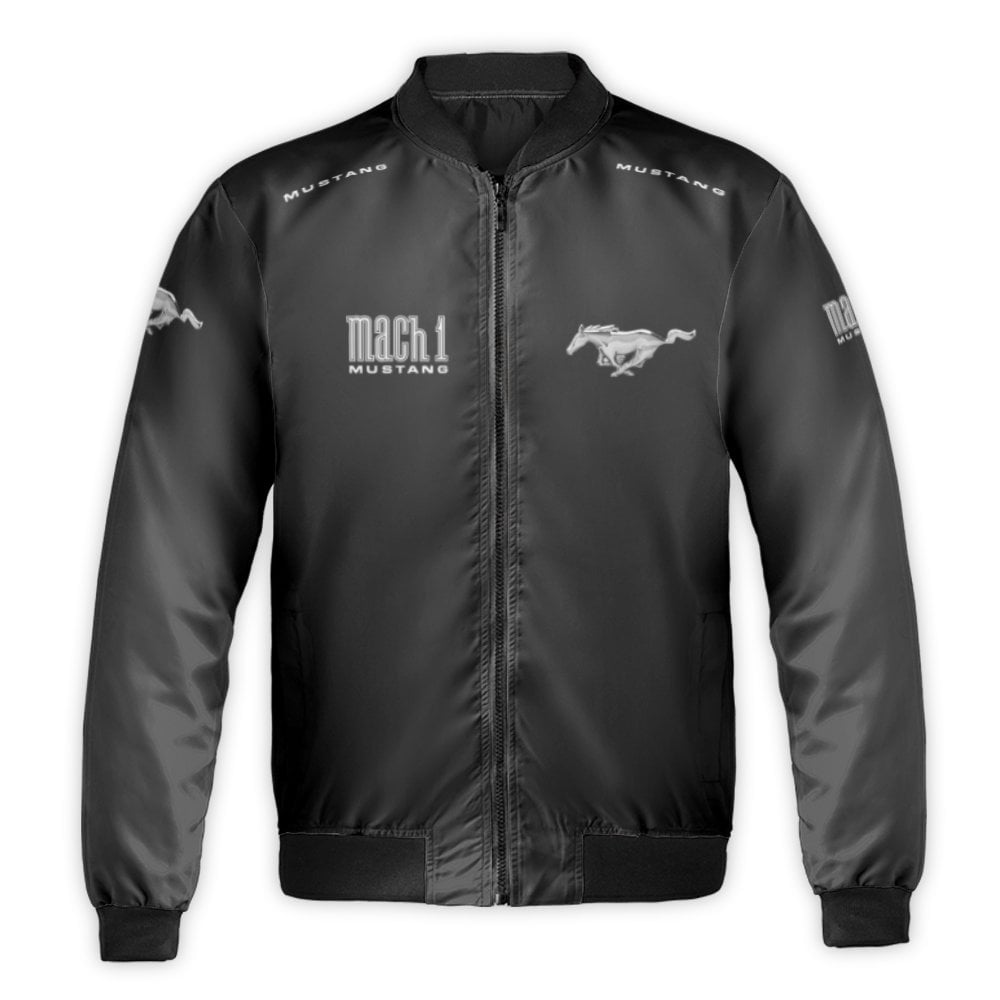 Ford Mustang Mach 1 Bomber Jacket | Running Pony Logo Streetwear | Durable Nylon Construction | Premium Gift for Car Enthusia