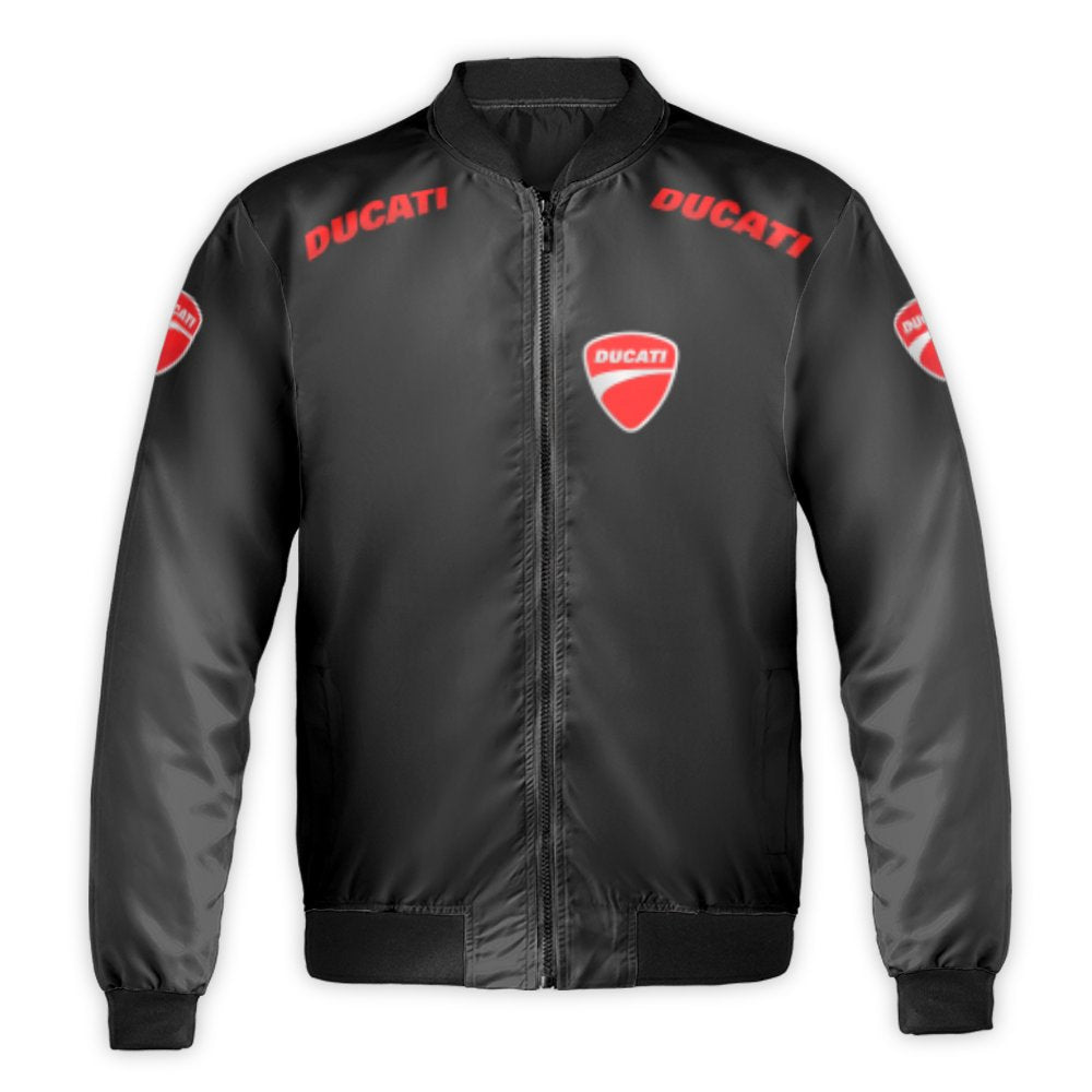 Ducati Logo Bomber Jacket | Unisex Motorcycle Sport Streetwear | Durable Nylon Windbreaker | Premium Gift for Biker Enthusias