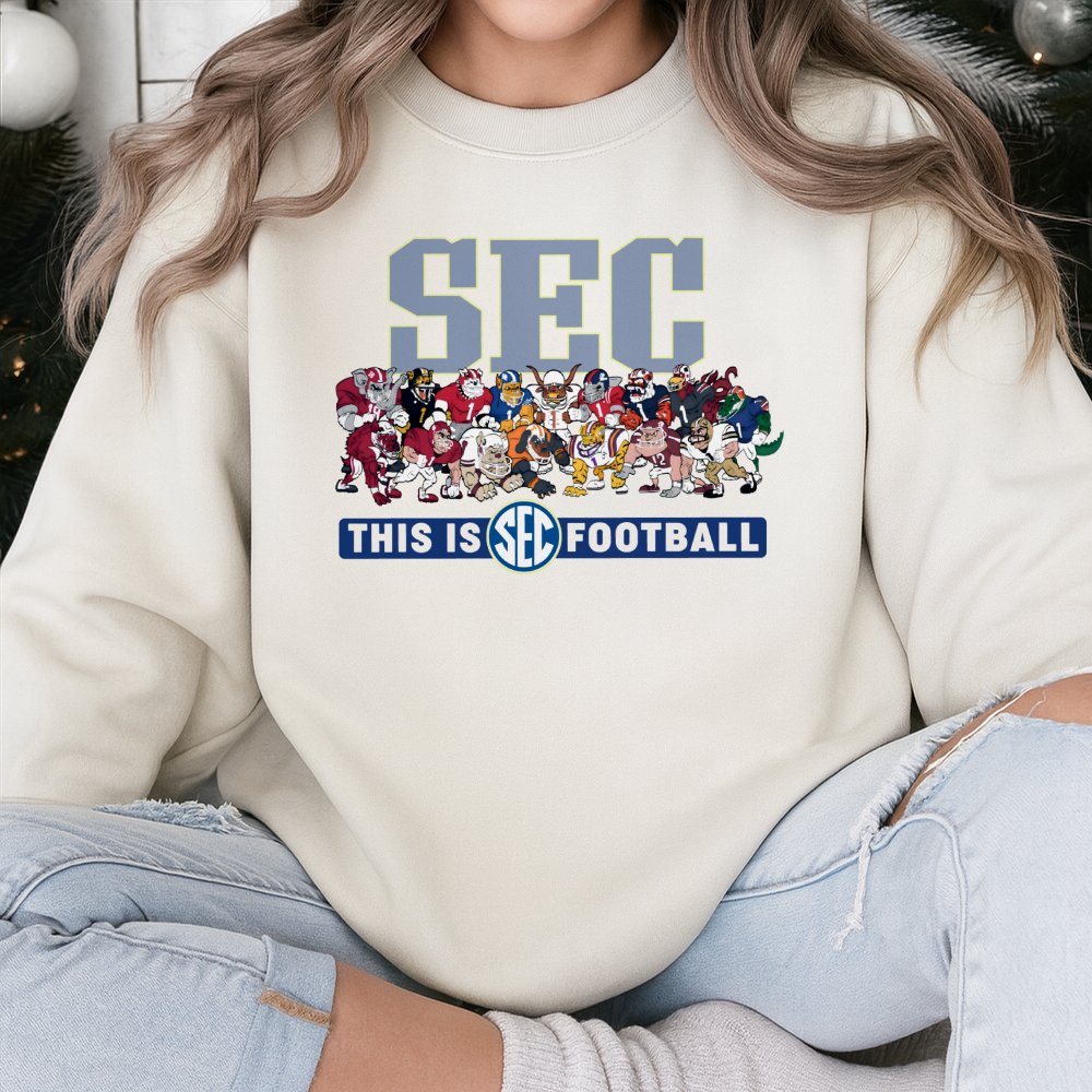 SEC Football Mascot Sweatshirt | Vintage College Game Day Graphic | Premium Cotton Blend Crewneck | Gift for University Sport