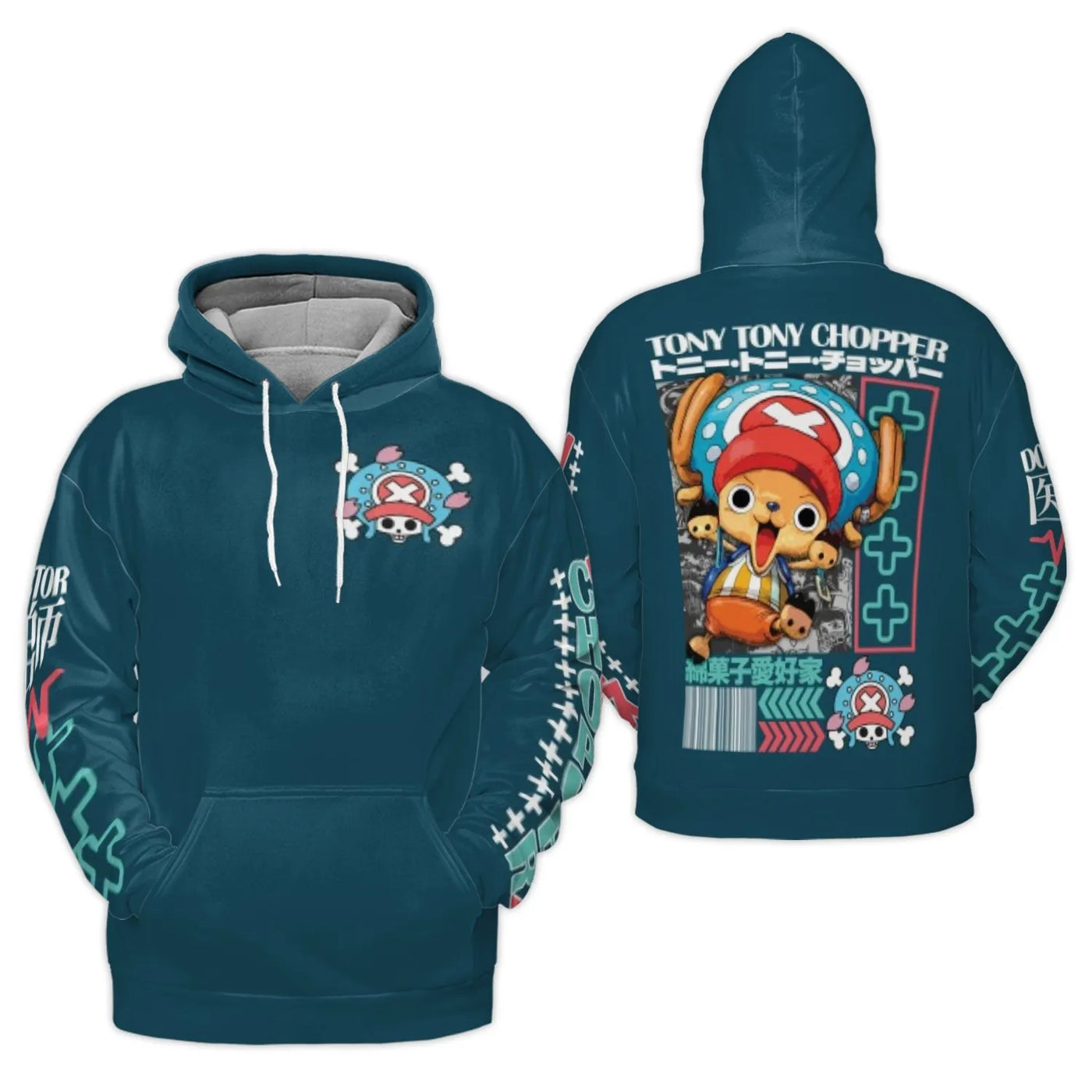 Tony Tony Chopper Anime Hoodie | One Piece Graphic Streetwear | Premium Polyester Brushed Fleece | Gift for Manga Lovers Unis