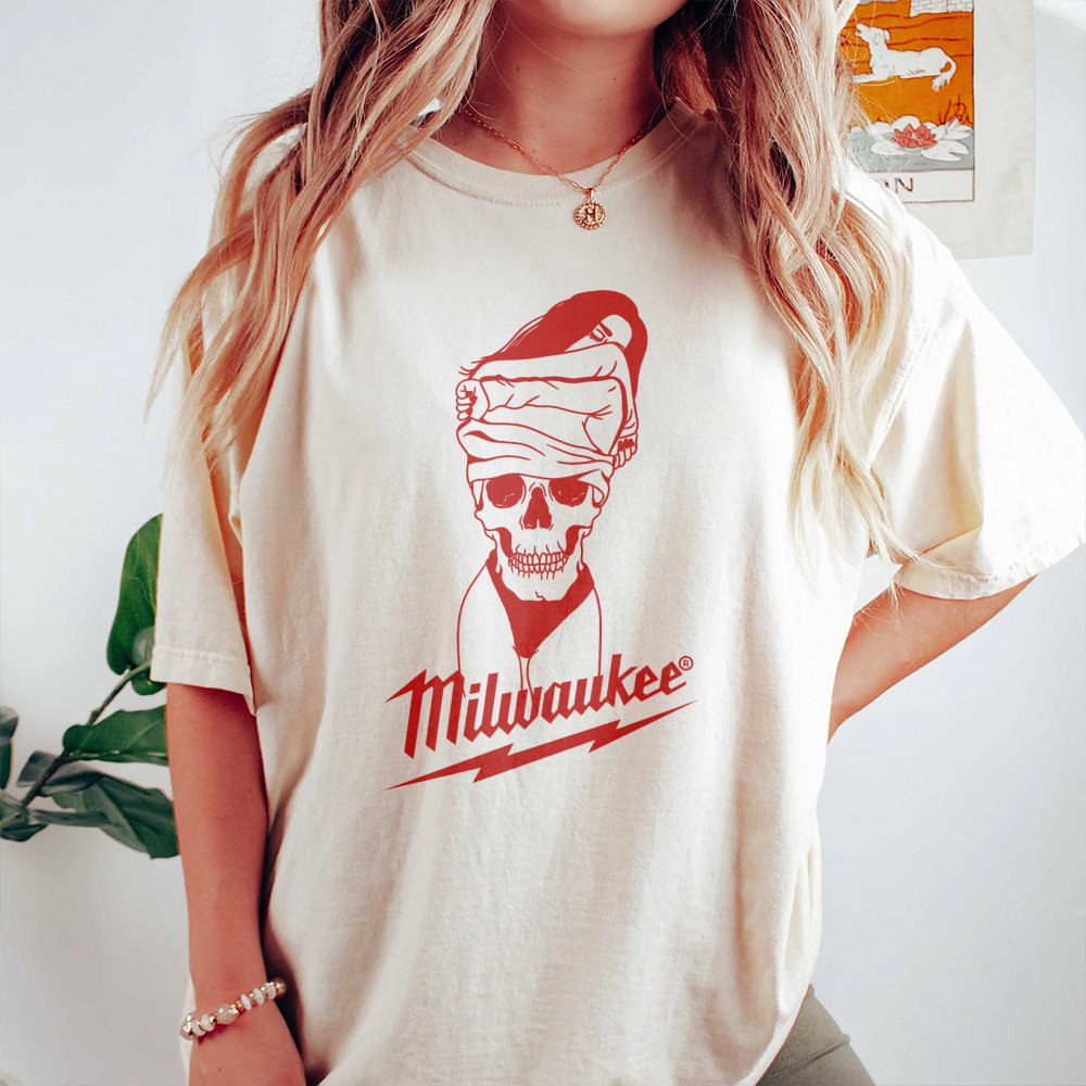 Milwaukee Skull T-Shirt | Edgy Streetwear Graphic Tee | 100% Premium Cotton | Gift for Mechanics and Tool Enthusiasts
