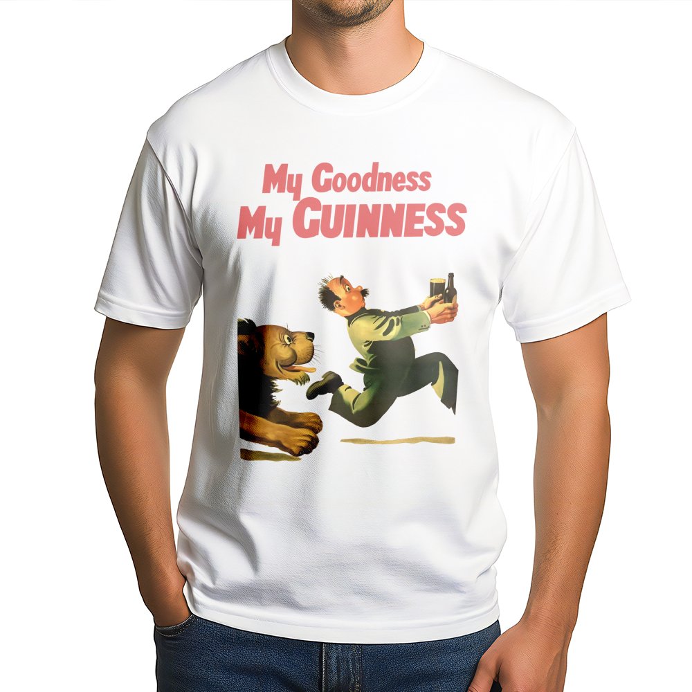 Vintage Beer T-Shirt | Classic Guinness Advertising Art | 100% Cotton Premium Tee | Retro Irish Stout Graphic Gift For Men An